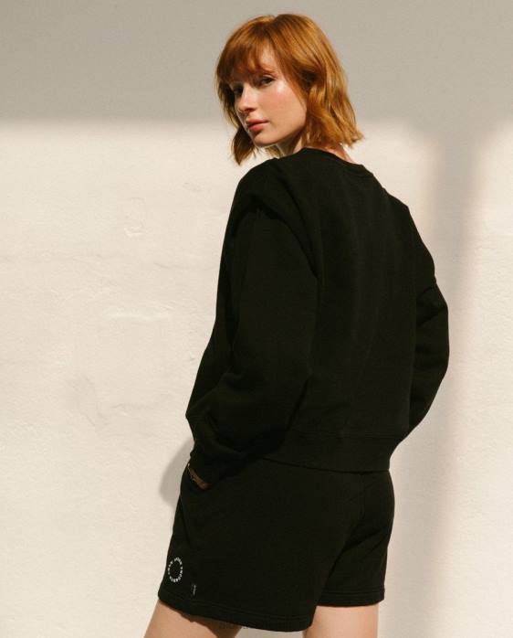 femmes noir P64N1001 Alohas doppio - haut en coton noir