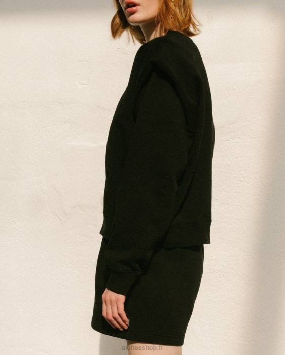 femmes noir P64N1001 Alohas doppio - haut en coton noir