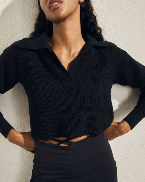 femmes noir P64N694 Alohas avion de ligne - haut en maille noir