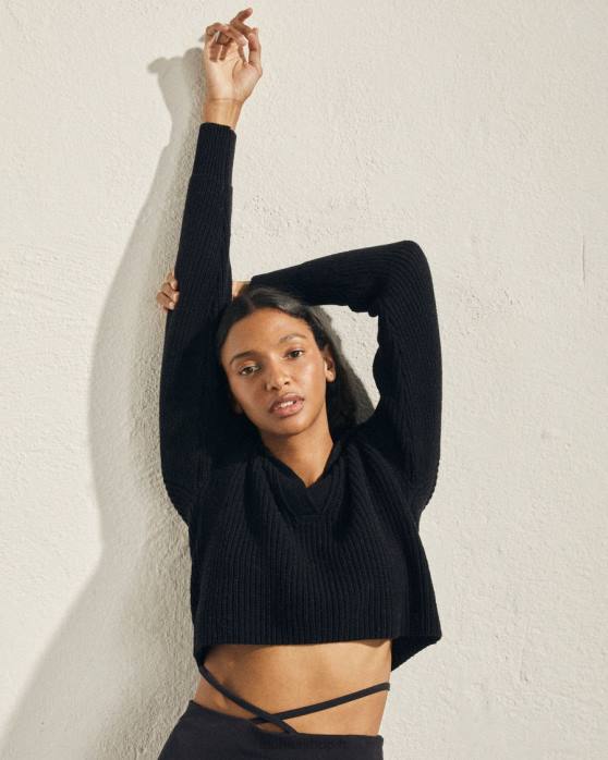 femmes noir P64N694 Alohas avion de ligne - haut en maille noir