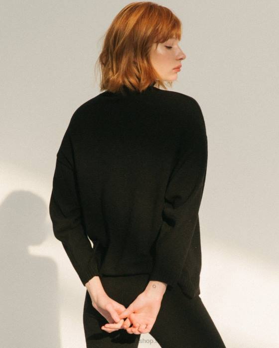 femmes noir P64N766 Alohas passager - haut en tricot noir