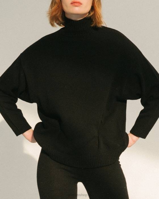 femmes noir P64N766 Alohas passager - haut en tricot noir