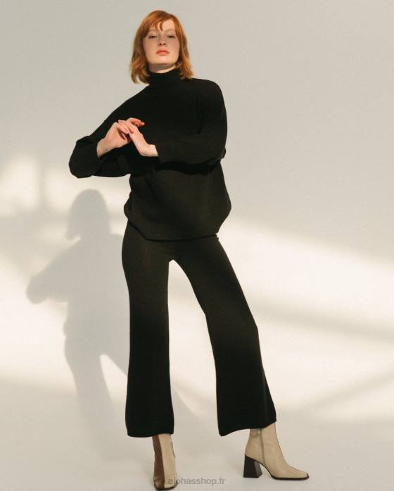 femmes noir P64N766 Alohas passager - haut en tricot noir
