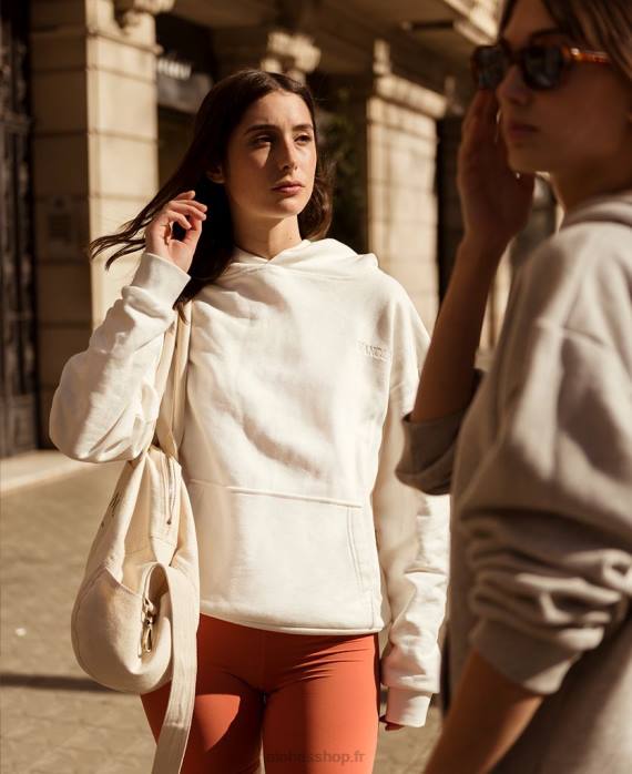 femmes noix de coco P64N983 Alohas pour la planète - pull en coton blanc