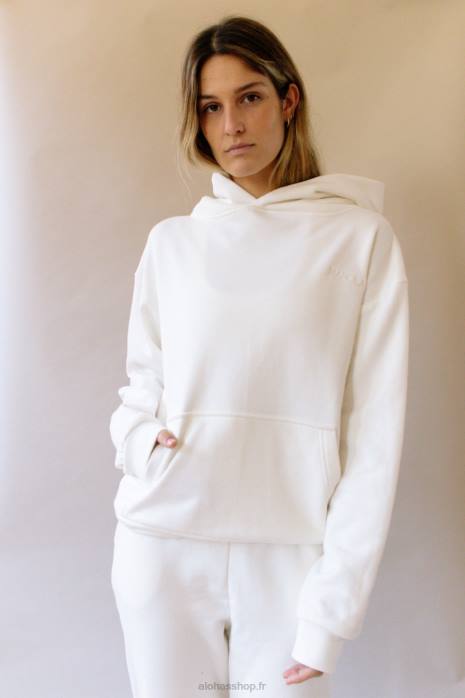 femmes noix de coco P64N983 Alohas pour la planète - pull en coton blanc