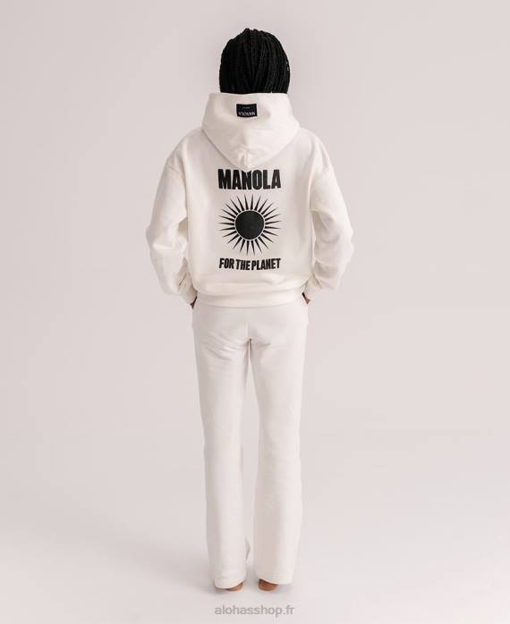 femmes noix de coco P64N983 Alohas pour la planète - pull en coton blanc