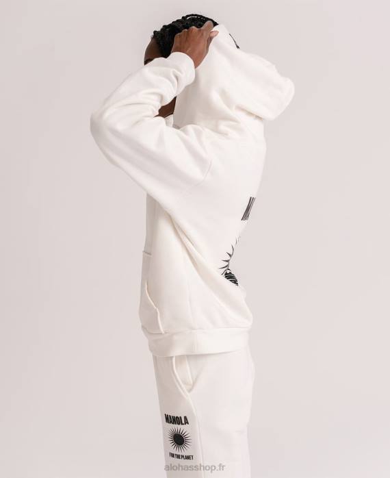 femmes noix de coco P64N983 Alohas pour la planète - pull en coton blanc