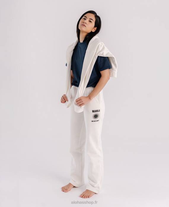 femmes noix de coco P64N983 Alohas pour la planète - pull en coton blanc