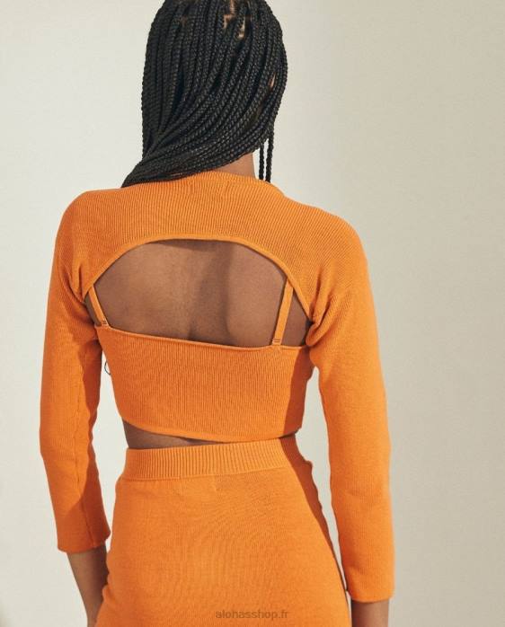 femmes orange clémentine P64N807 Alohas hustle - haut en maille orange