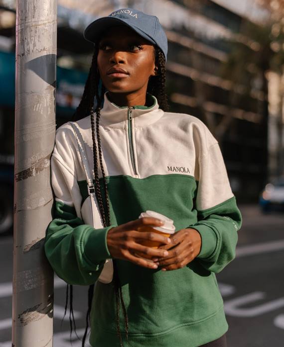 femmes vert foncé P64N984 Alohas fermeture éclair - pull en coton vert