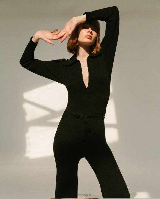 femmes noir P64N809 Alohas timeline - combinaison en maille noire
