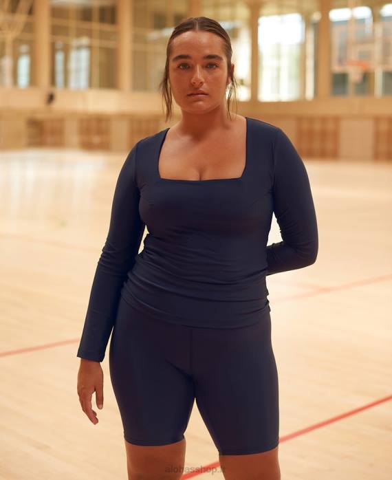 femmesP64N622 Alohas core - haut bleu à manches longues