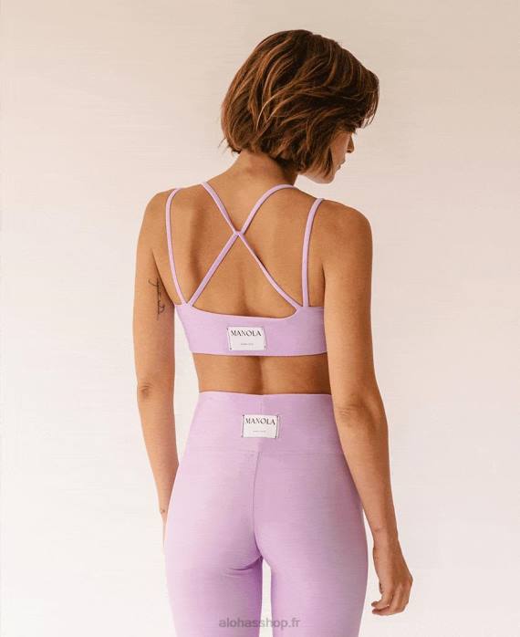 femmesP64N652 Alohas dos croisé - haut en éconyl violet clair
