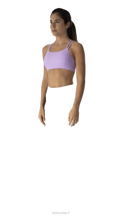 femmesP64N652 Alohas dos croisé - haut en éconyl violet clair