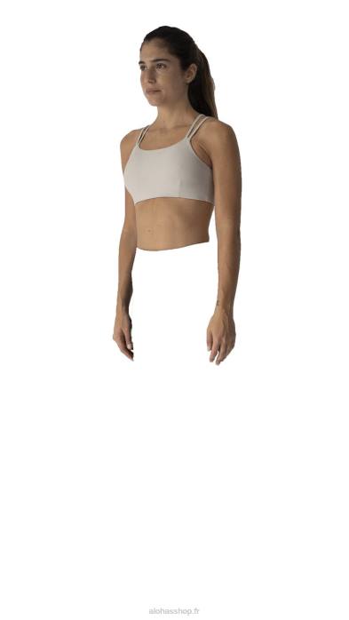 femmesP64N653 Alohas dos croisé - haut en éconyl beige
