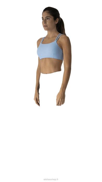 femmesP64N655 Alohas dos croisé - top dos croisé bleu