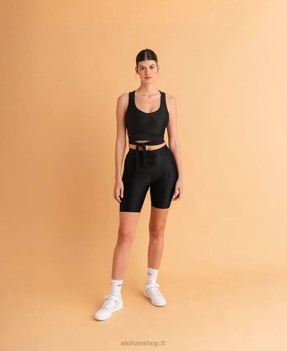 femmesP64N708 Alohas cross - haut croisé noir