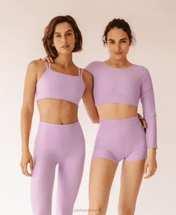 femmesP64N761 Alohas core crop - haut en éconyl violet clair
