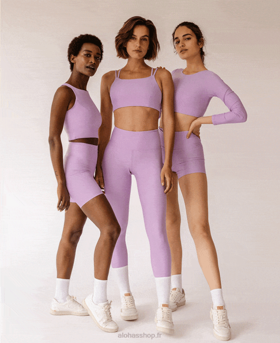 femmesP64N761 Alohas core crop - haut en éconyl violet clair