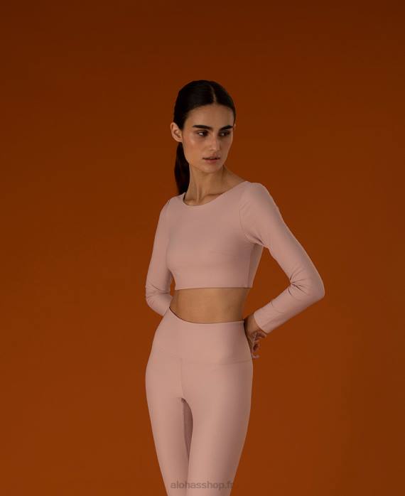 femmesP64N763 Alohas core - haut rose à manches longues