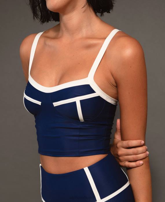 femmes bleu marine P64N781 Alohas top arrow rib - top bleu