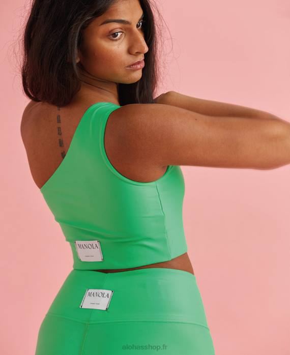 femmes émeraude P64N769 Alohas épaule nue - top econyl vert