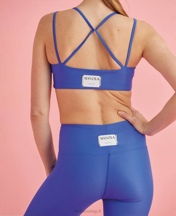 femmes outremer P64N658 Alohas dos croisé - top en coton bleu