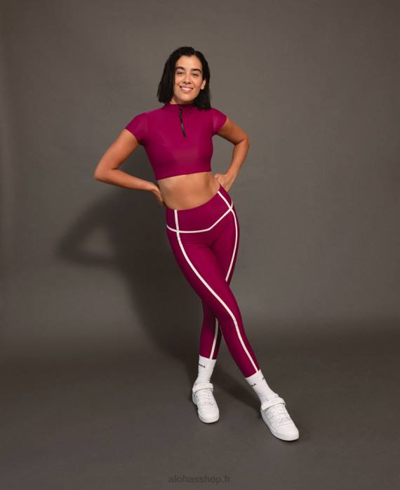 femmes vin P64N607 Alohas ribet - legging de sport violet