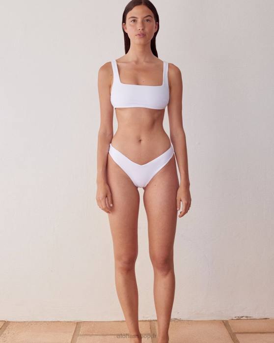 femmes avorio P64N885 Alohas the v - bas de bikini en éconyl blanc