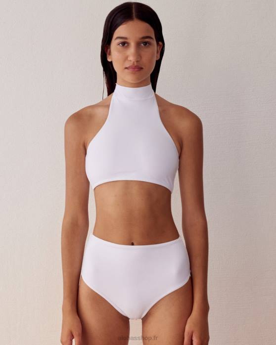 femmes avorio P64N931 Alohas le haut - haut de maillot de bain en éconyl blanc