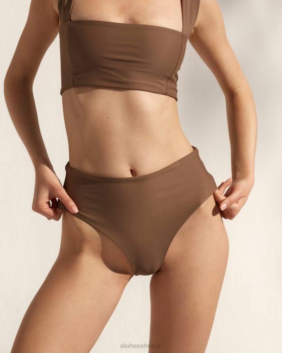 femmes brun muscade P64N839 Alohas le pentagone - bas de maillot de bain nylon recyclé marron