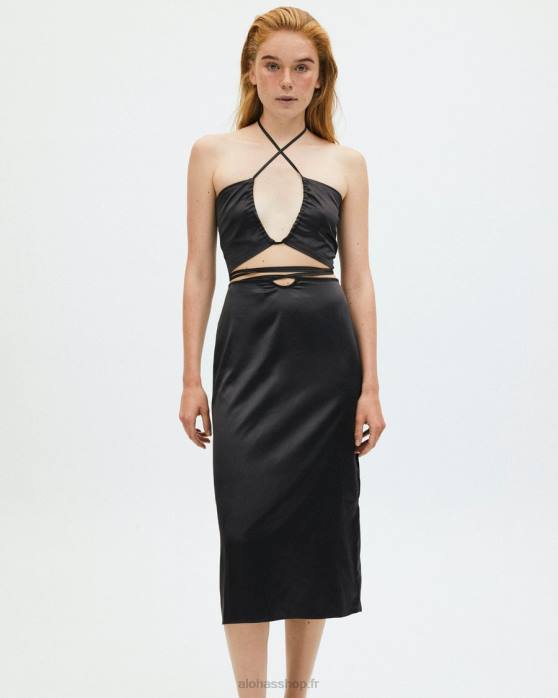 femmes noir P64N961 Alohas twirl - haut en satin noir