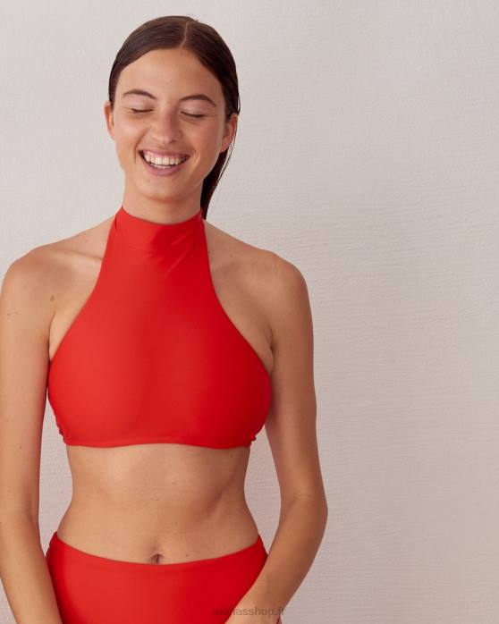 femmes rouge P64N932 Alohas le haut - haut de maillot de bain en éconyl rouge