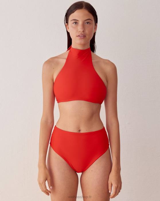 femmes rouge P64N932 Alohas le haut - haut de maillot de bain en éconyl rouge
