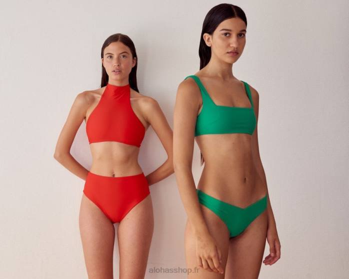 femmes rouge P64N932 Alohas le haut - haut de maillot de bain en éconyl rouge