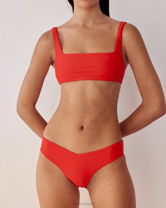 femmes rouge P64N938 Alohas sporty spice - haut de bikini en éconyl rouge