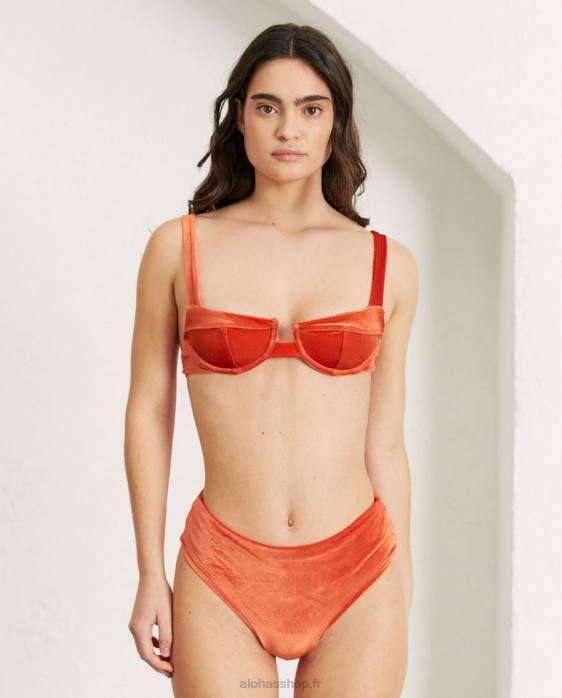 femmes velours pomelo orange P64N823 Alohas the loop - haut de bikini en velours orange