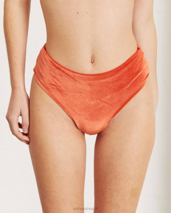 femmes velours pomelo orange P64N837 Alohas le pentagone - bas de bikini en velours orange