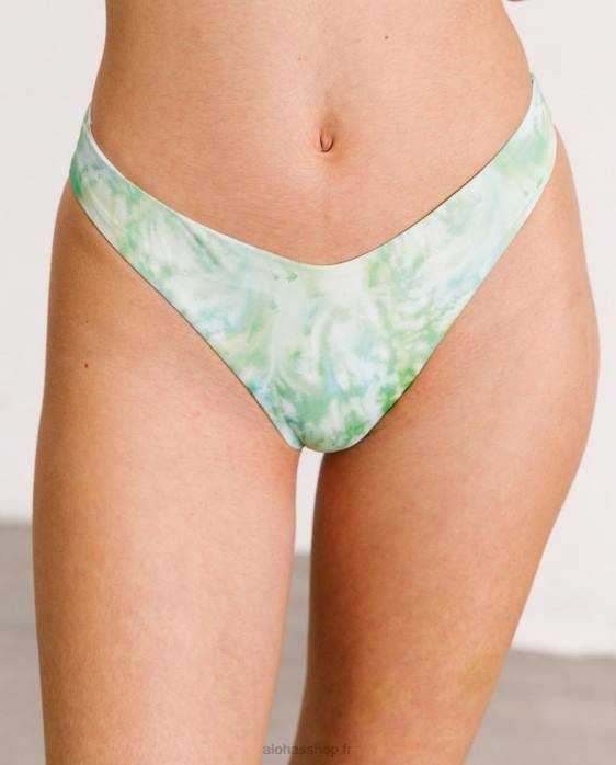 femmes vert aquarelle P64N928 Alohas le cerf-volant - bas de maillot de bain nylon recyclé vert