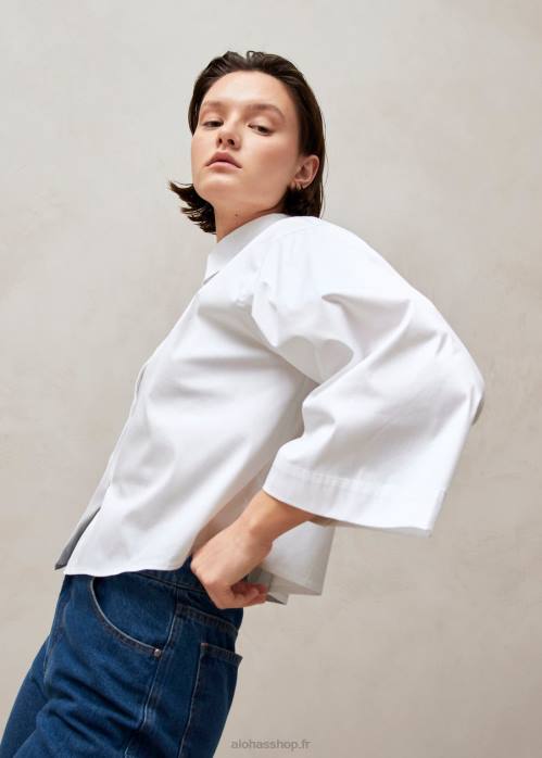 femmes blanc P64N614 Alohas giovanna - chemise en coton blanc