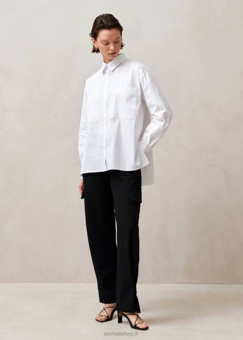 femmes blanc P64N626 Alohas domenica - chemise en coton blanc