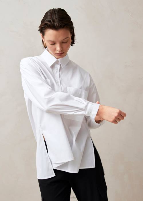 femmes blanc P64N626 Alohas domenica - chemise en coton blanc