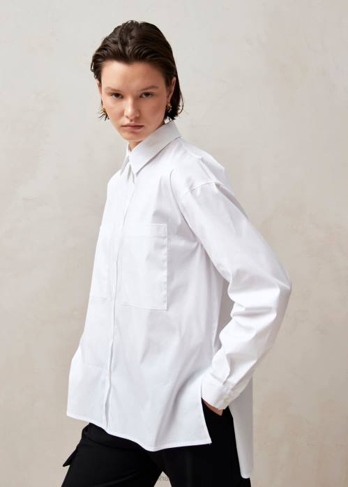 femmes blanc P64N626 Alohas domenica - chemise en coton blanc