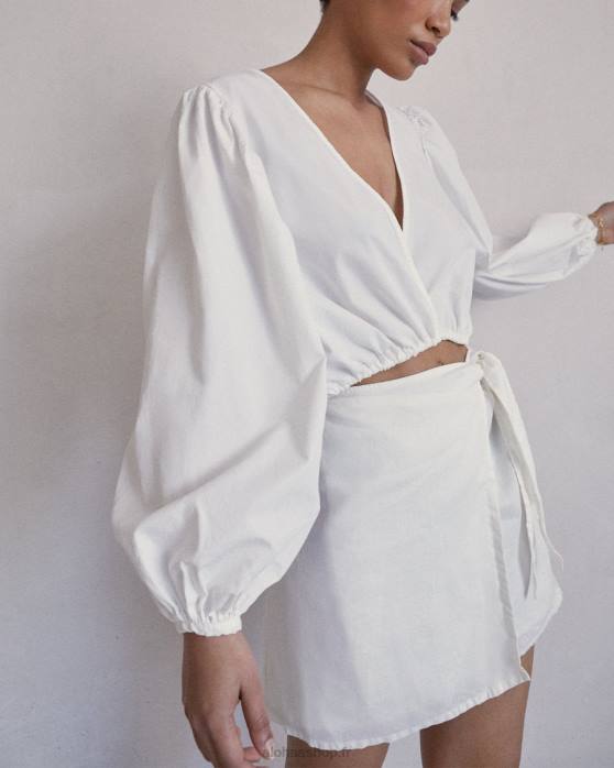 femmes blanc P64N738 Alohas éblouissant - haut en coton blanc