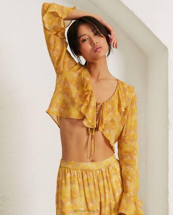 femmes gelée muscade bleu bébé P64N1014 Alohas linn - haut multicolore jaune