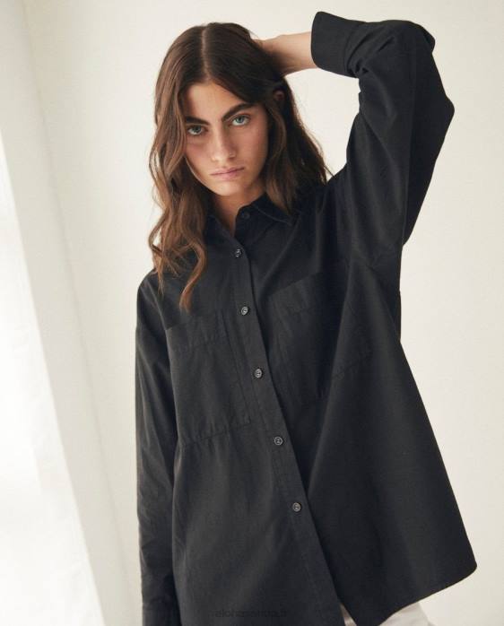 femmes noir P64N721 Alohas trophée - chemise en coton noir