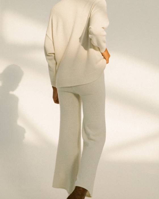 femmes Ivoire P64N913 Alohas chute facile - pantalon en maille blanc