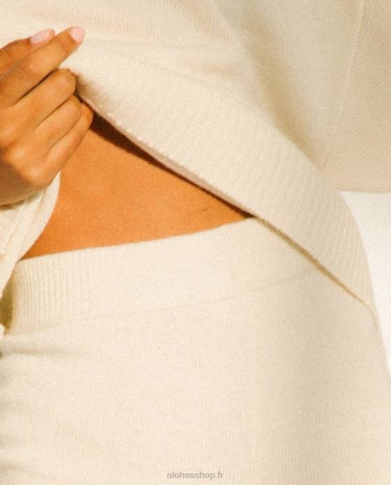 femmes Ivoire P64N913 Alohas chute facile - pantalon en maille blanc
