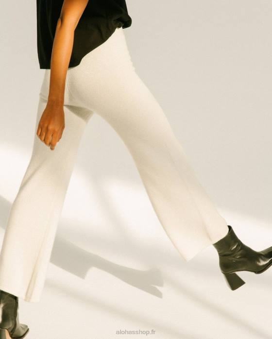 femmes Ivoire P64N913 Alohas chute facile - pantalon en maille blanc
