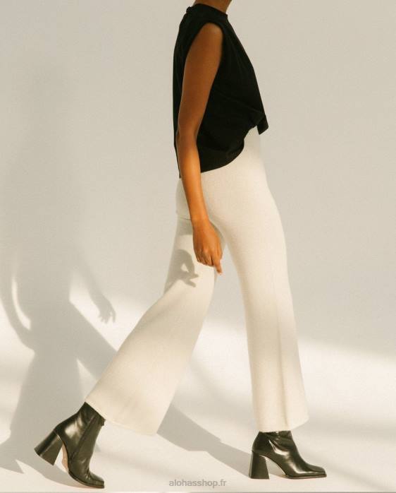 femmes Ivoire P64N913 Alohas chute facile - pantalon en maille blanc